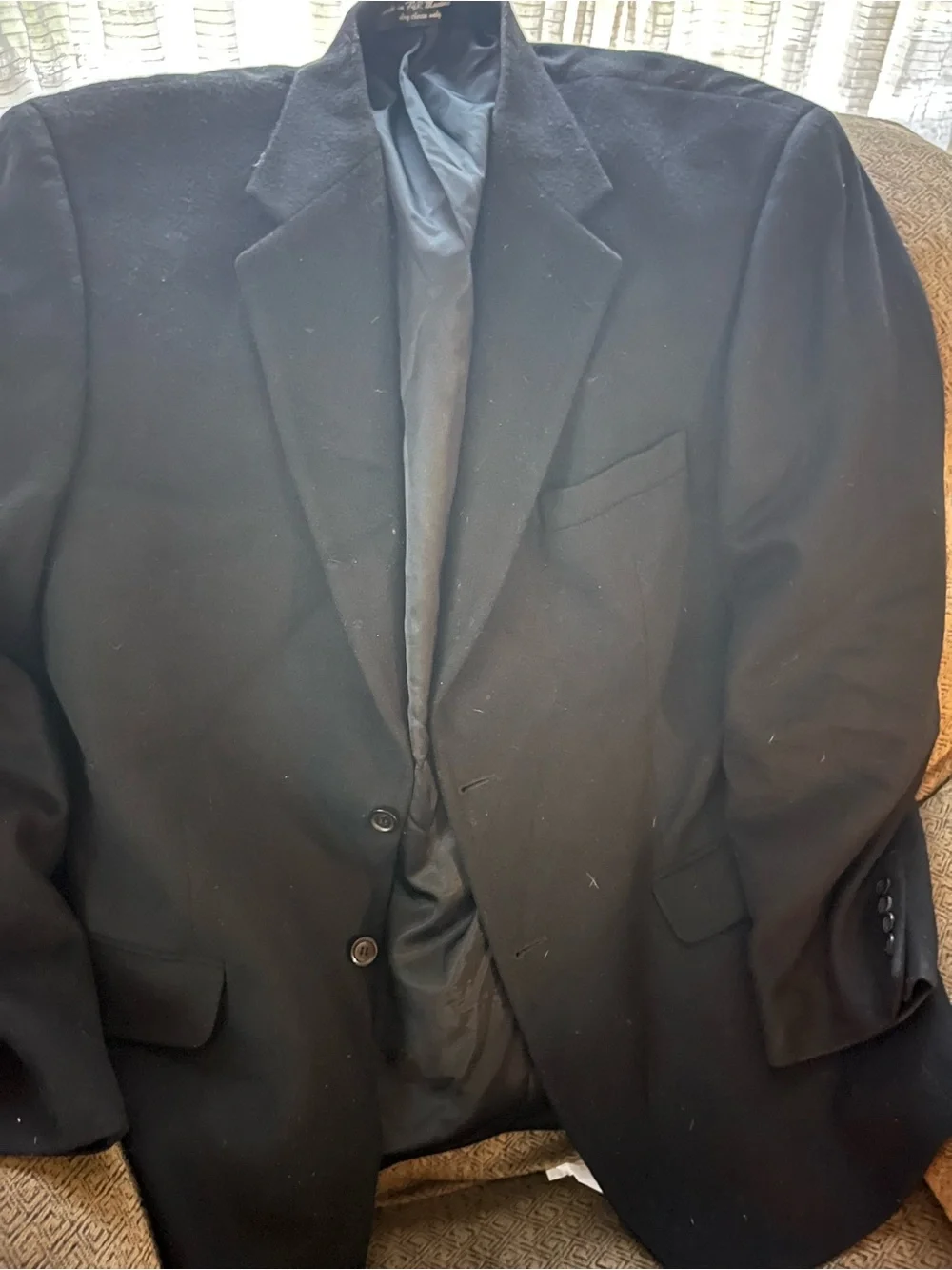 Andrew Fezza Black Sport Coat Blazer- 100% Camel Hair